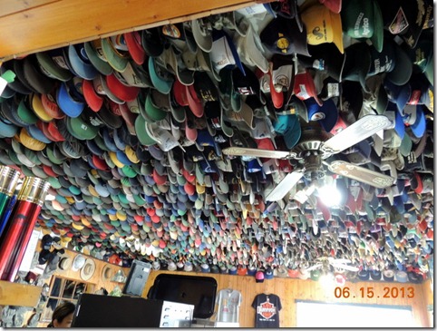 World Famous Hat Collection, Toad River Lodge. Scenery between Ft. Nelson and Muncho Lake BC